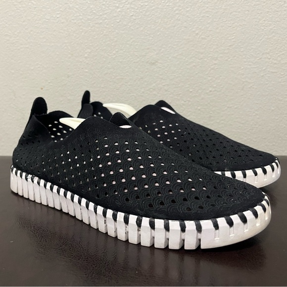 Ilse Jacobsen Tulip 139 black perforated slip on shoes size 38 - Picture 10 of 10